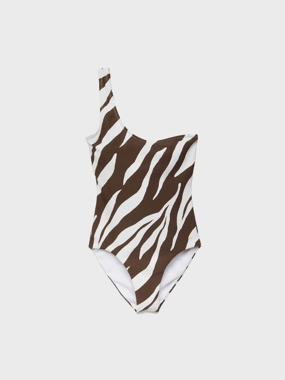 Asymmetrical Zebra One-Piece Swimsuit