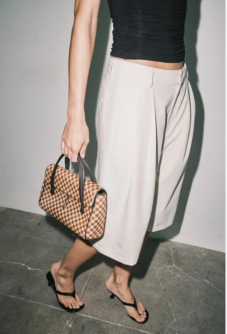 Sable Pleated Wide Leg Shorts