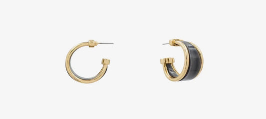 Tortoise Acrylic Gold Hoop Earrings