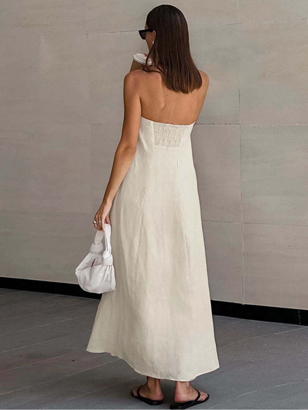 Capri Linen Strapless Dress