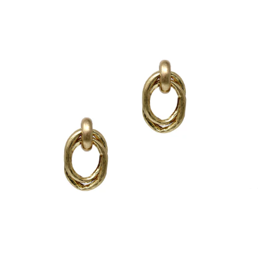 Gold Wrapped Open Stud Earrings