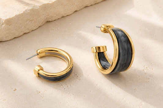 Tortoise Gold Hoop Earrings