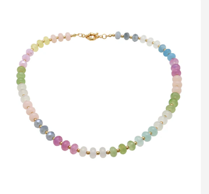 Pastel Crystal Beaded Necklace