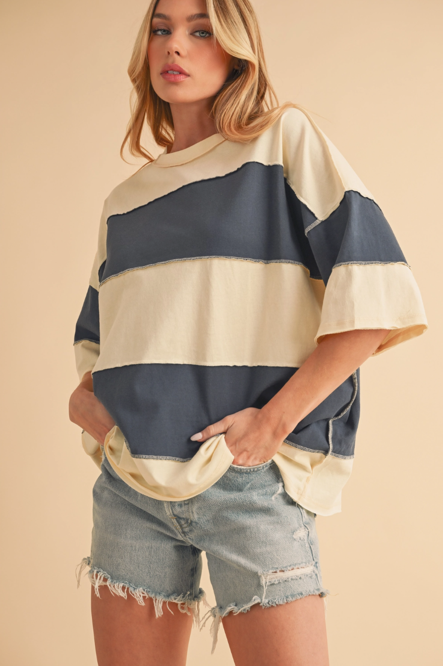 Coastal Stripe Oversized Tee
